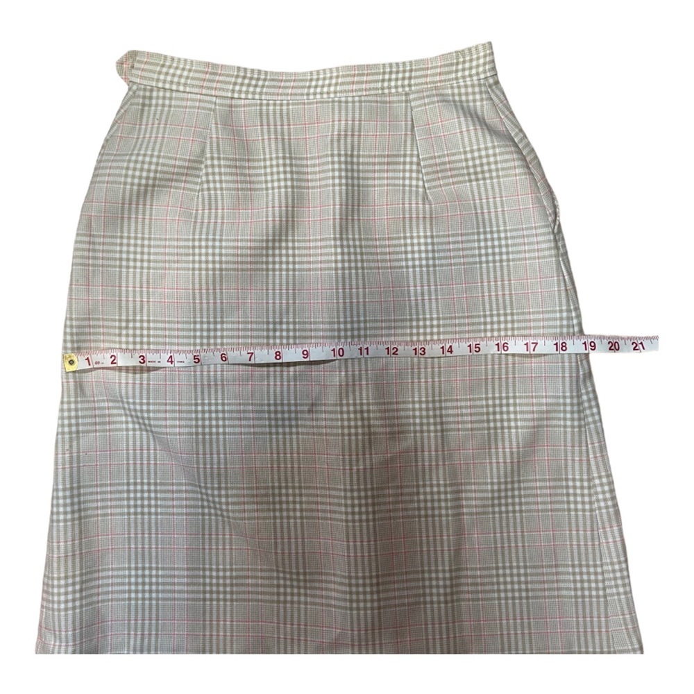 Vintage Jack Winter Tan Plaid Checkered Skirt Small Classic Preppy Fall - Picture 7 of 9